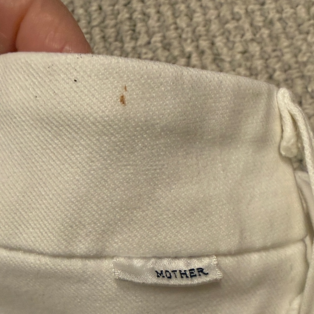 Mother High-Waisted Looker Ankle Fray White Jeans, Size 31 - Picture 14 of 15